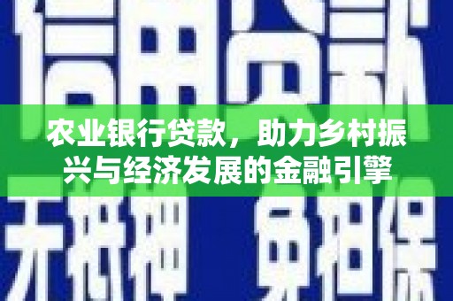 沿滩农业银行贷款，助力乡村振兴与经济发展的金融引擎