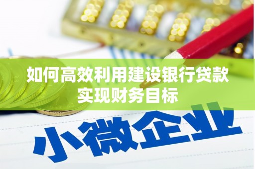 沿滩如何高效利用建设银行贷款实现财务目标