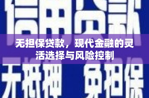 沿滩无担保贷款，现代金融的灵活选择与风险控制