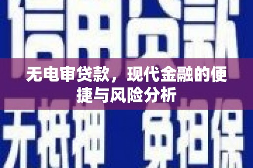 沿滩无电审贷款，现代金融的便捷与风险分析