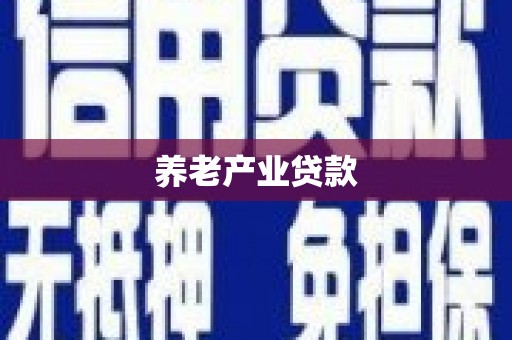 沿滩养老产业贷款