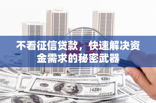 沿滩不看征信贷款，快速解决资金需求的秘密武器
