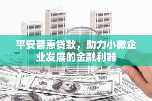 沿滩平安普惠贷款，助力小微企业发展的金融利器