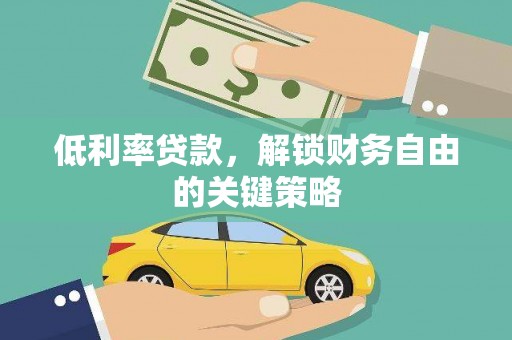 沿滩低利率贷款，解锁财务自由的关键策略