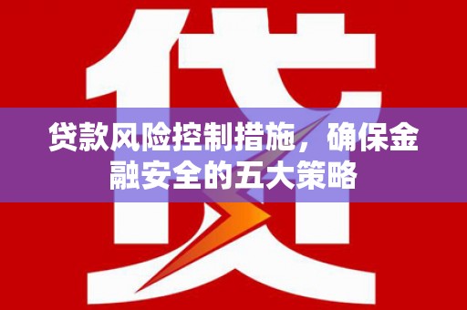 沿滩贷款风险控制措施，确保金融安全的五大策略