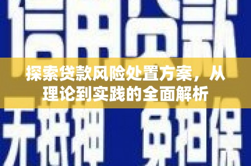沿滩探索贷款风险处置方案，从理论到实践的全面解析