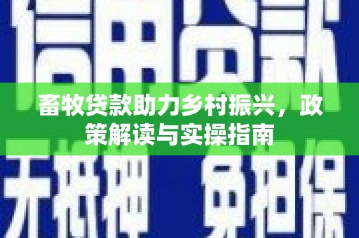 沿滩畜牧贷款助力乡村振兴，政策解读与实操指南