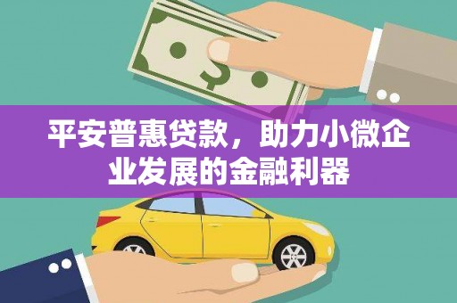 沿滩平安普惠贷款，助力小微企业发展的金融利器